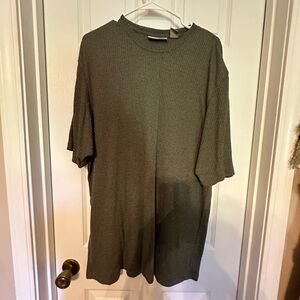 Green Oversized Short Sleeve Tee Casual